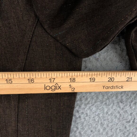 Chicos Blazer Womens 0 US Small Brown Glitter Mandarin Collar French Pocket Work - Picture 8 of 10